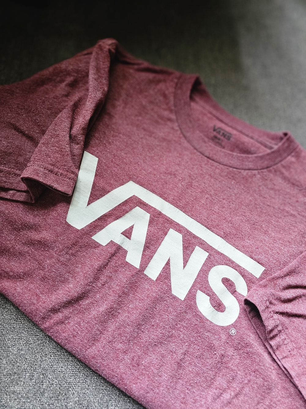 Vans Heather Maroon Short Sleeve Logo Tee